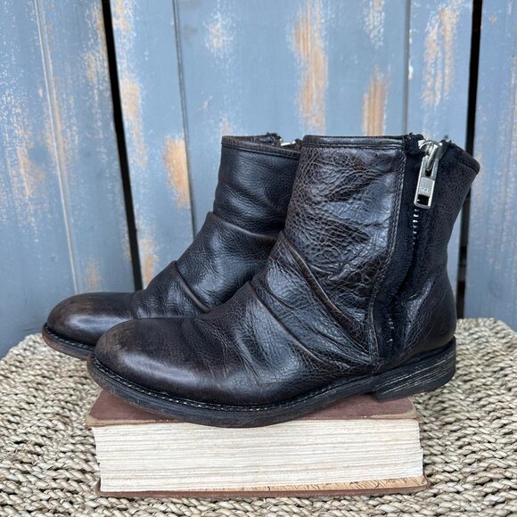 John Fluevog Living The Malcolm Gusset Ankle Boot Brown Unisex Sz M5/W7 - Picture 1 of 16